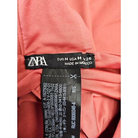 Zara One Piece Back Cut Out Low Plunge Swimsuit Dusty Rose Size Medium - Picture 4 of 6